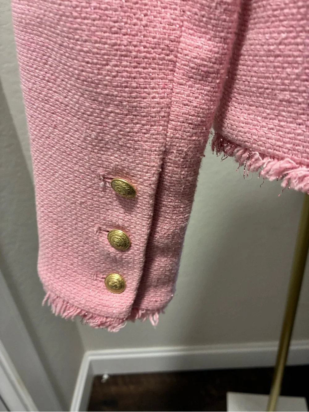 L'AGENCE Pink Frayed Jacket - Picture 6 of 10